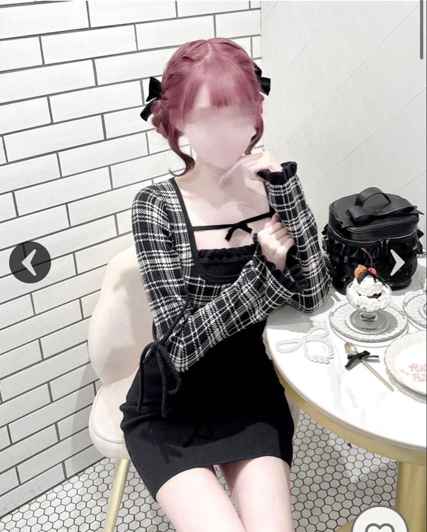 ハニーミュウ チェックリボンドッキングワンピース HONEY MEW SIZE michellMacaron