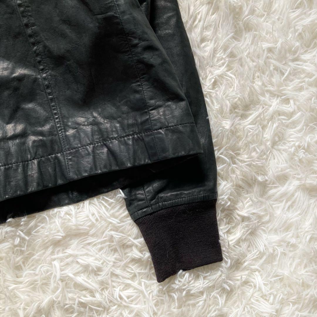 希少✨RickOwens レザージャケット　シングルライダース　本革　大きい　黒