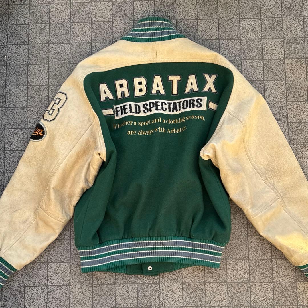スタジャン 90s レザー スタジャン アメカジ 袖レザー ARBATAX SIZE