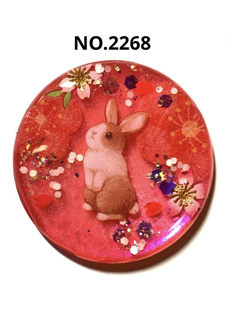 ウサギレジンヘアゴム赤いお花いかがです？
