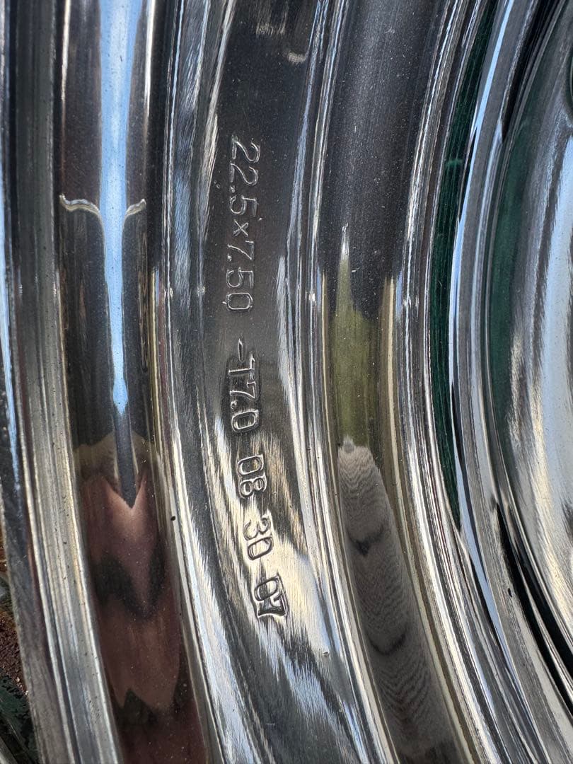 22.5 7.50 8穴 リア 4本 鉄メッキ スチールメッキ ブリヂストン製 22.5 7.50 8穴 リア 4本 鉄メッキ スチールメッキ ブリヂストン製