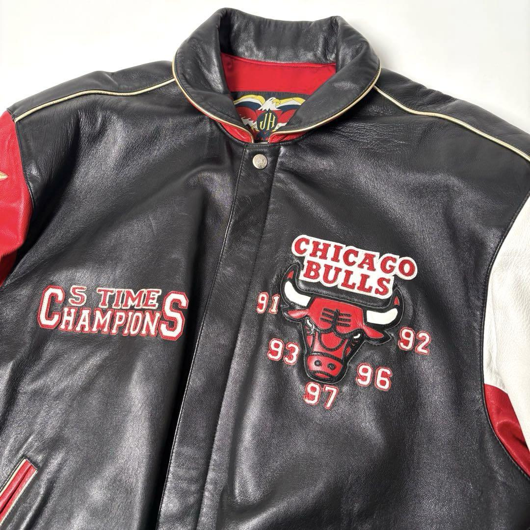 【米国製】JEFF HAMILTON BULLS レザージャケット L 羊革