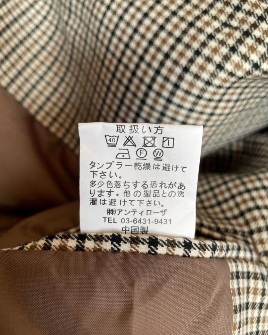 ほぼ新品❗DOOPZ　チェック柄ロングステンカラーコート