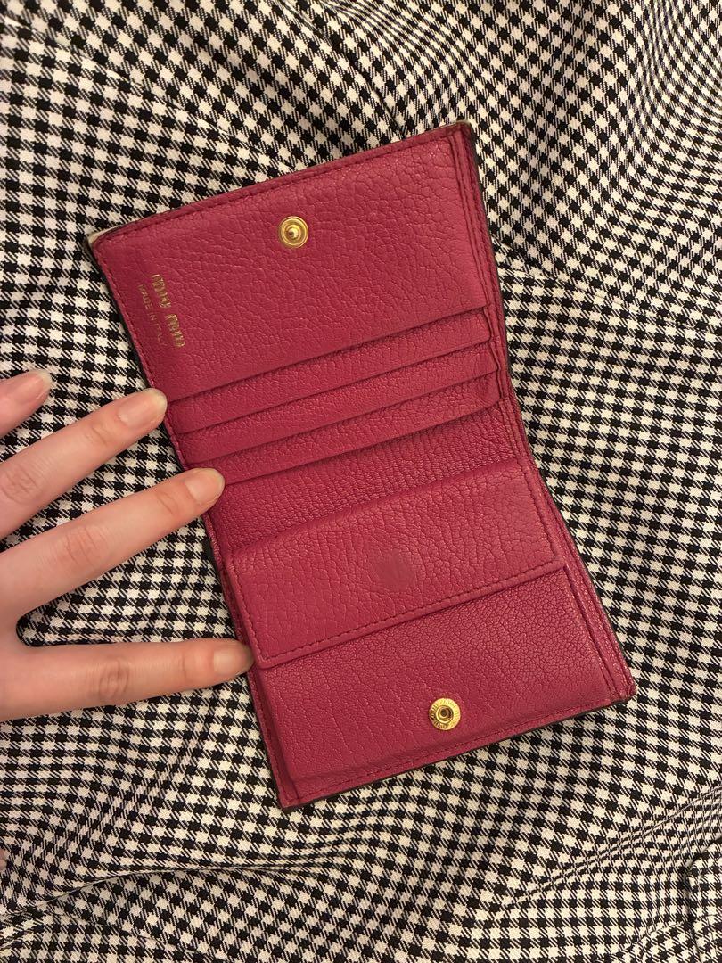 ☆超美品☆MIUMIU マドラス 二つ折り長財布 ロゴ ジャガード