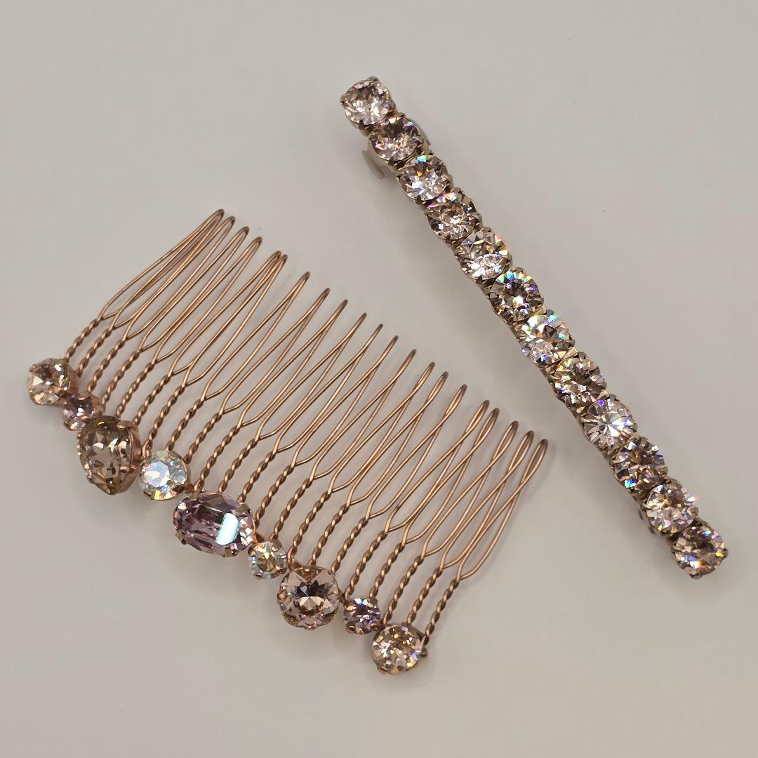 美品　ピンク系　ヘアコームセット