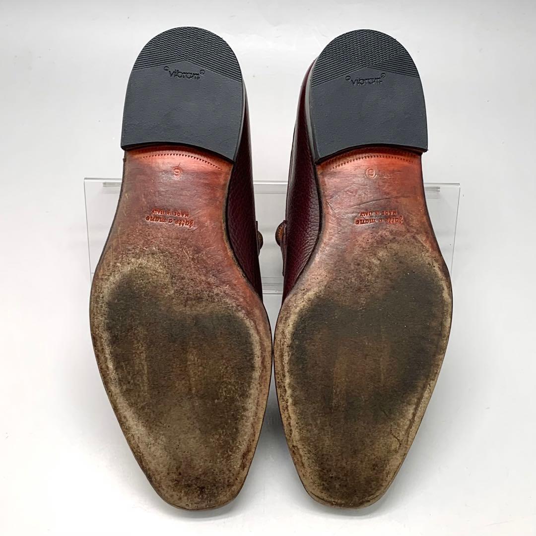 フラテッリベリーニ コインローファー スリッポン シボレザー ワインレッド 革靴