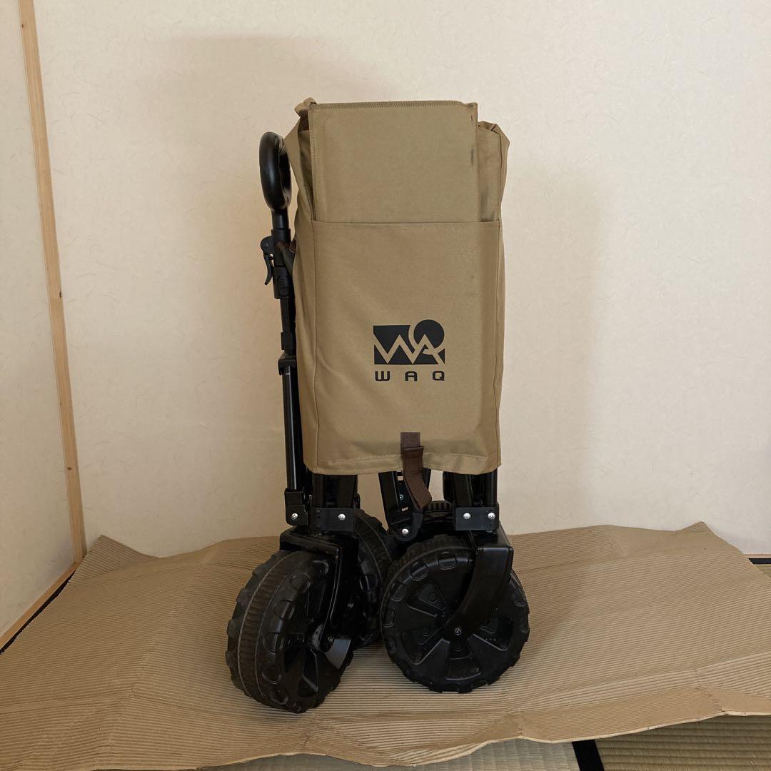 WAQ 折りたたみ　キャリーワゴン　キャリーカート　ベージュ キャメル