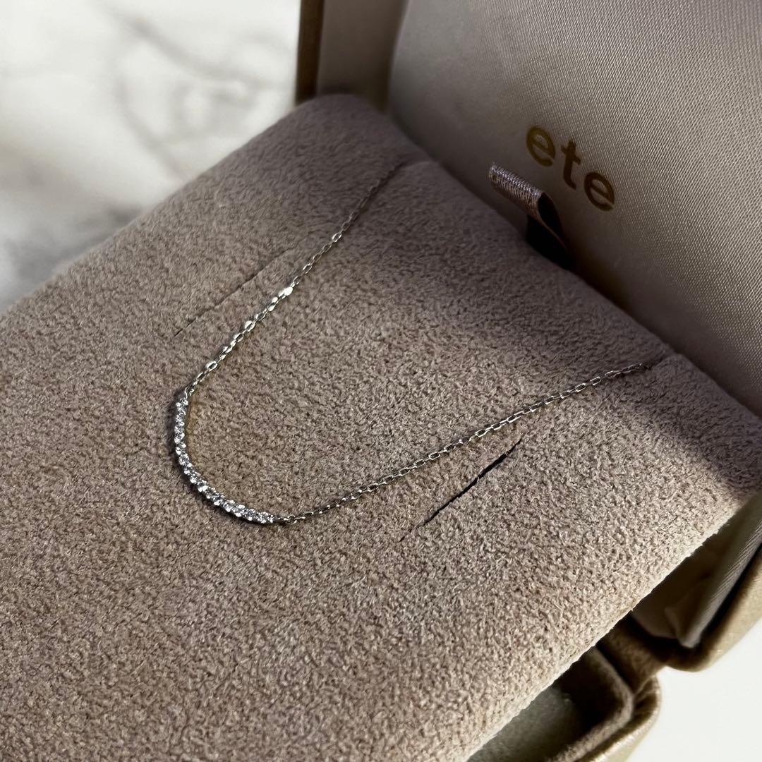 新品 ete エテ pt900 ダイヤモンド パーティクル ネックレス