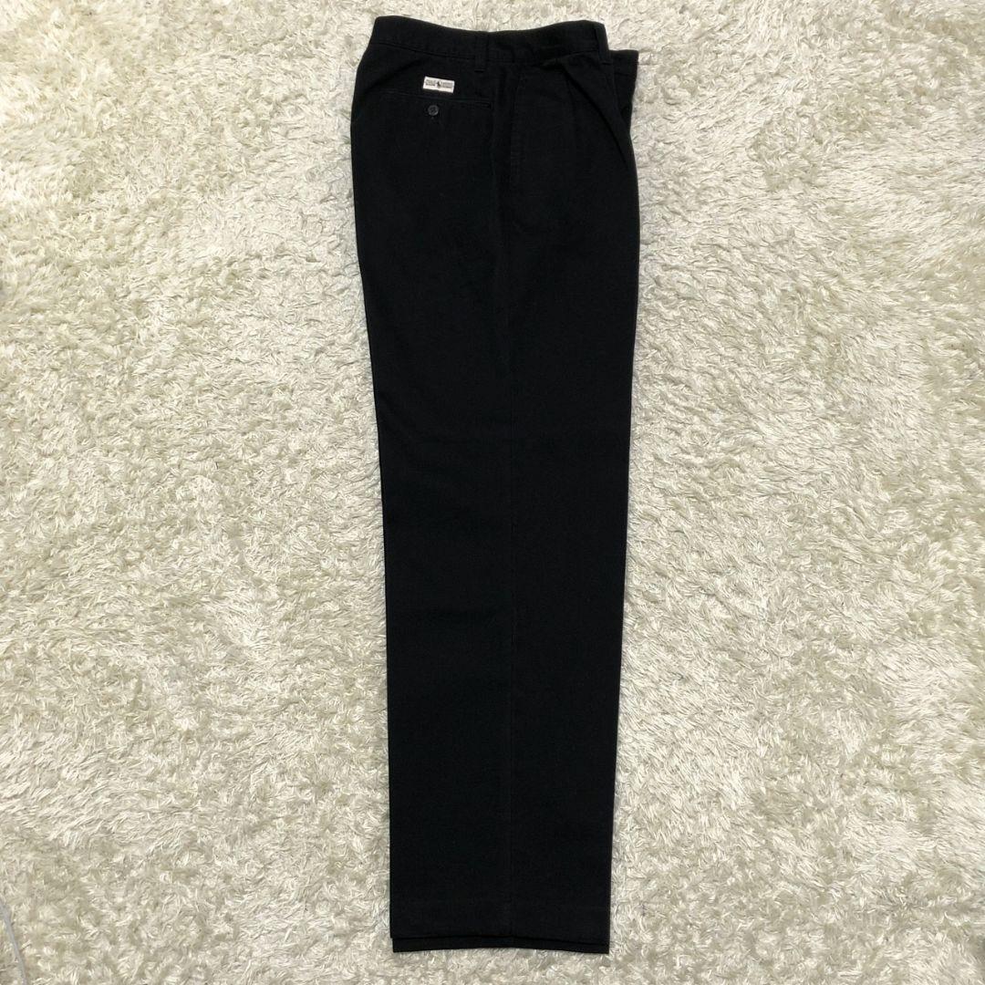 美品✨ポロバイラルフローレン 黒 ロゴタグ コットン チノパン ズボン 30