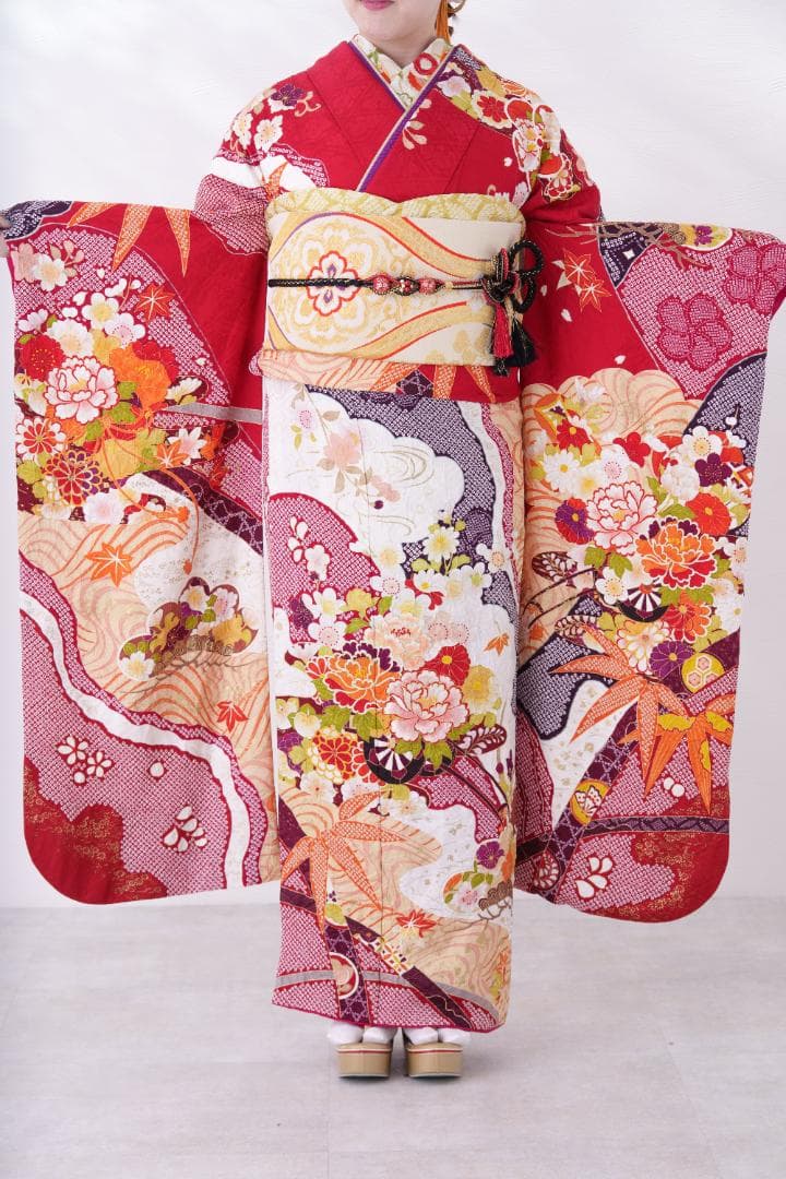 ≪美品≫正絹　振袖９点フルセット【760】【160cm~170cmの方用】