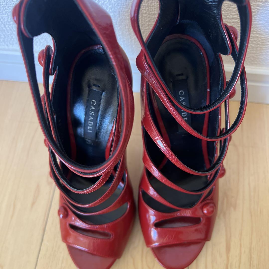CASADEI レッドオープントゥヒール CASADEI レッドオープントゥヒール
