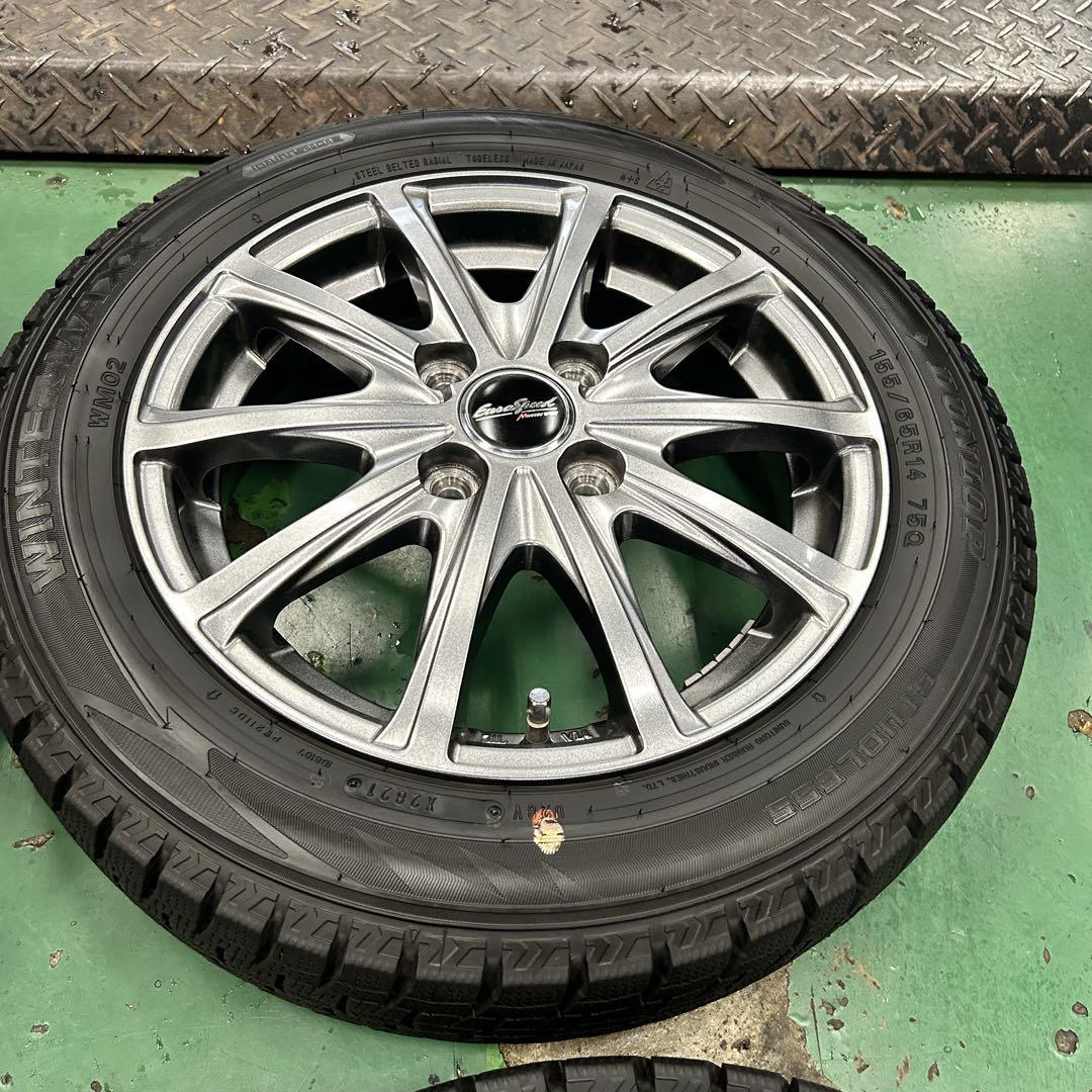 中古スタッドレスアルミ155/65R14ダンロップ4本セット　軽自動車用