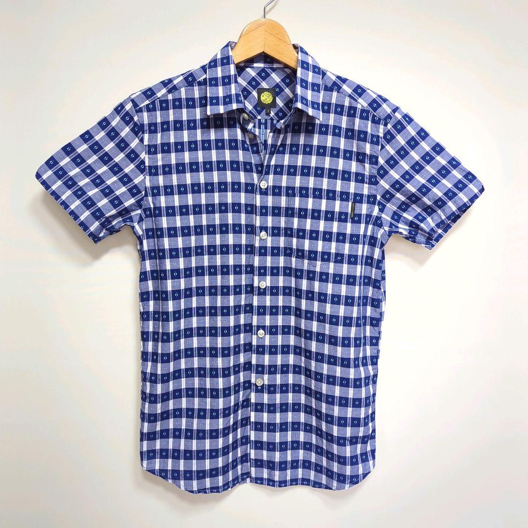 ★ポルトガル製 Pretty Green ジャガード チェック 半袖 シャツ
