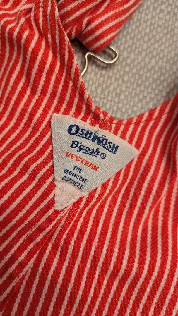 vintage OSHKOSH B'Gosh Sz 3T Overalls Red White Stripe Made