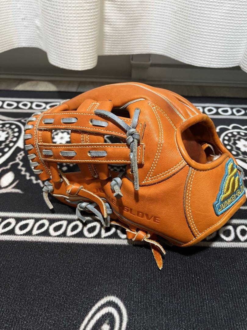 ジュンケイ　JUNKEE GLOVE 硬式グローブ オレンジ　　型付済み　即戦力