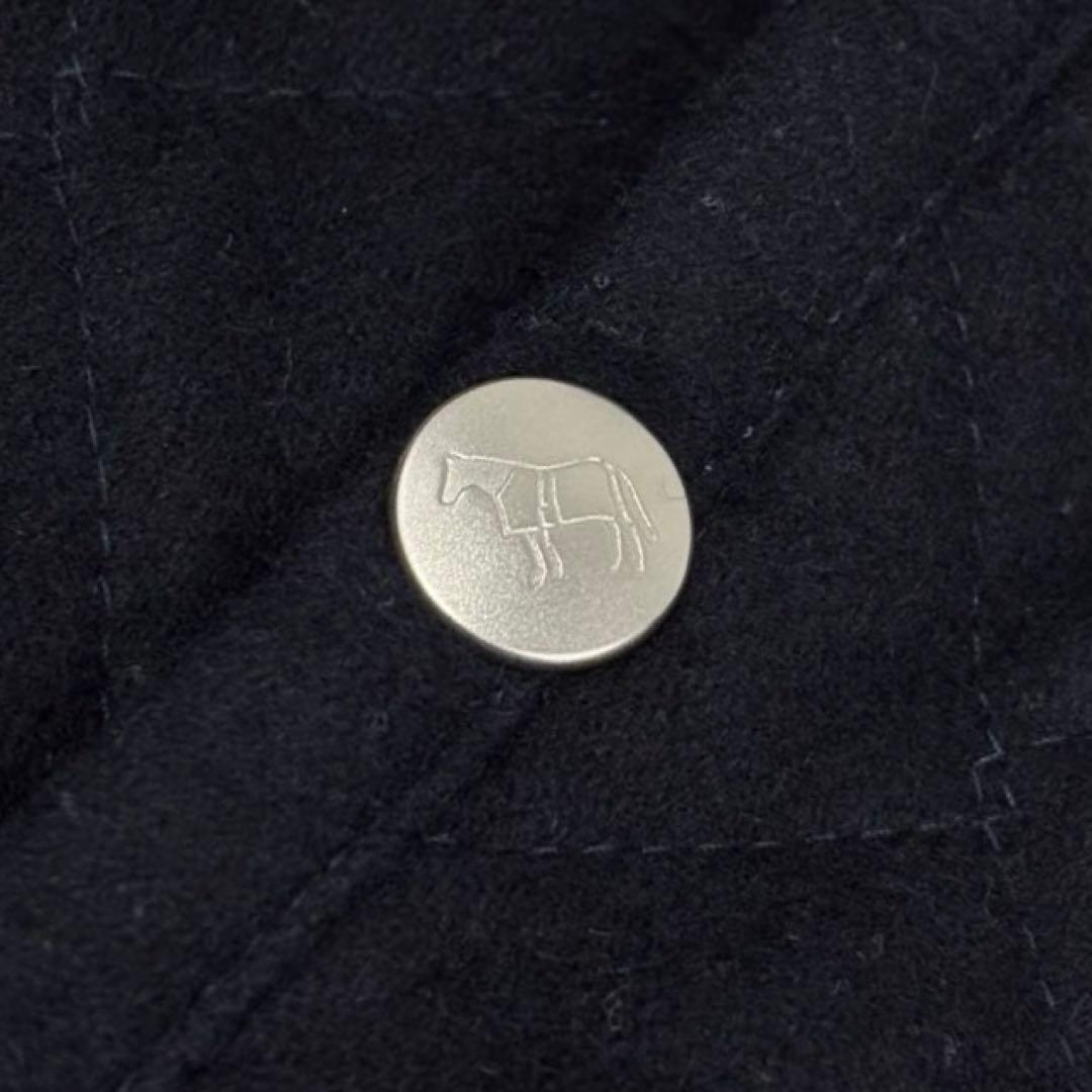 LAVENHAM ウール キルティングロングコート 38 英国製 紺 2way LAVENHAM ウール キルティングロングコート 38 英国製 紺 2way