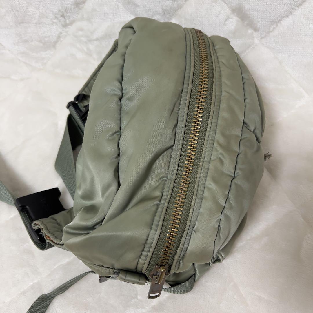 希少　美品　廃盤カラー　PORTER TANKER　ウエストバッグ　カーキ 廃盤・希少】ポーター タンカー ウエストバッグ ボディバッグ