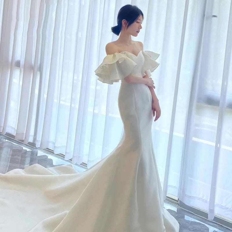 ホワイトマーメイドウェディングドレス