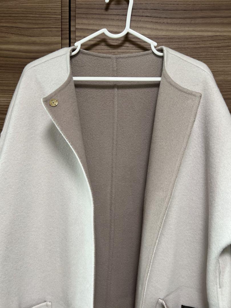 fray.id ウールカシミヤバイカラーリバーコート S ロングコート