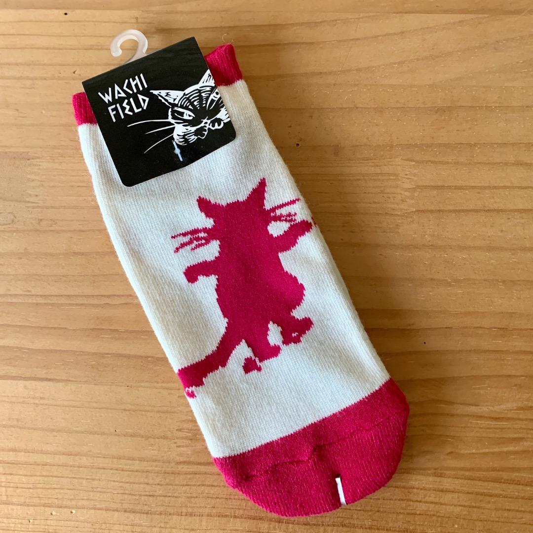 匿名　わちふぃーるど　ダヤン　ショートソックス　22〜25cm 猫シルエット