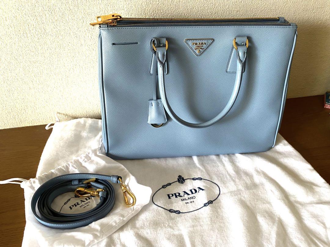 新品未使用⭐︎ PRADA サフィアーノ トート　ラージ　レザー　ブルー