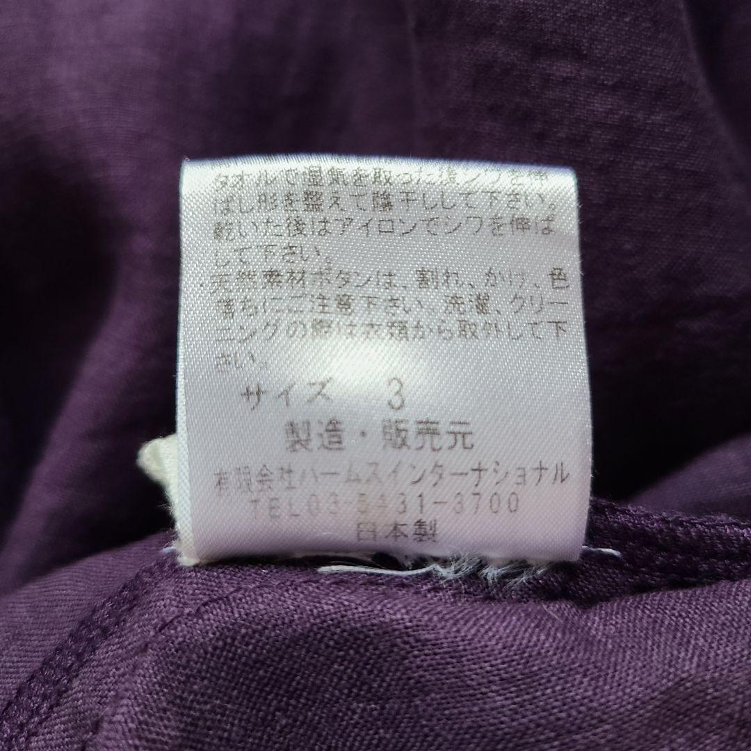✨️希少✨️パラスパレス リネン100% アンコンジャケット パープル L ✨️希少✨️パラスパレス リネン100% アンコンジャケット