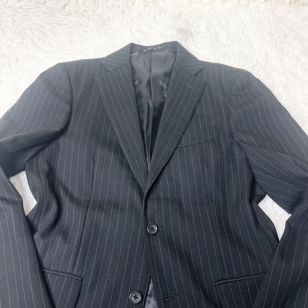 【美品】 ships シップス ストライプ スーツ セットアップ 48 Lサイズ