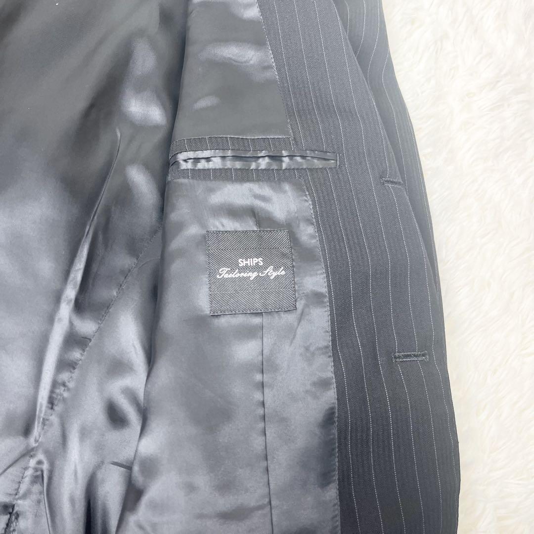 【美品】 ships シップス ストライプ スーツ セットアップ 48 Lサイズ