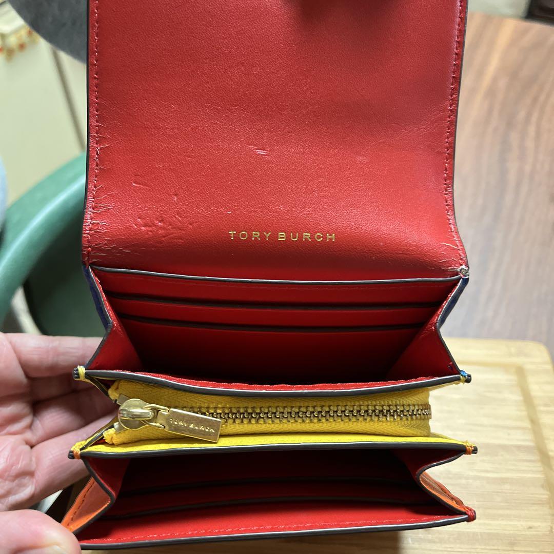 TORY BURCH レッド 二つ折り財布 - メルカリ