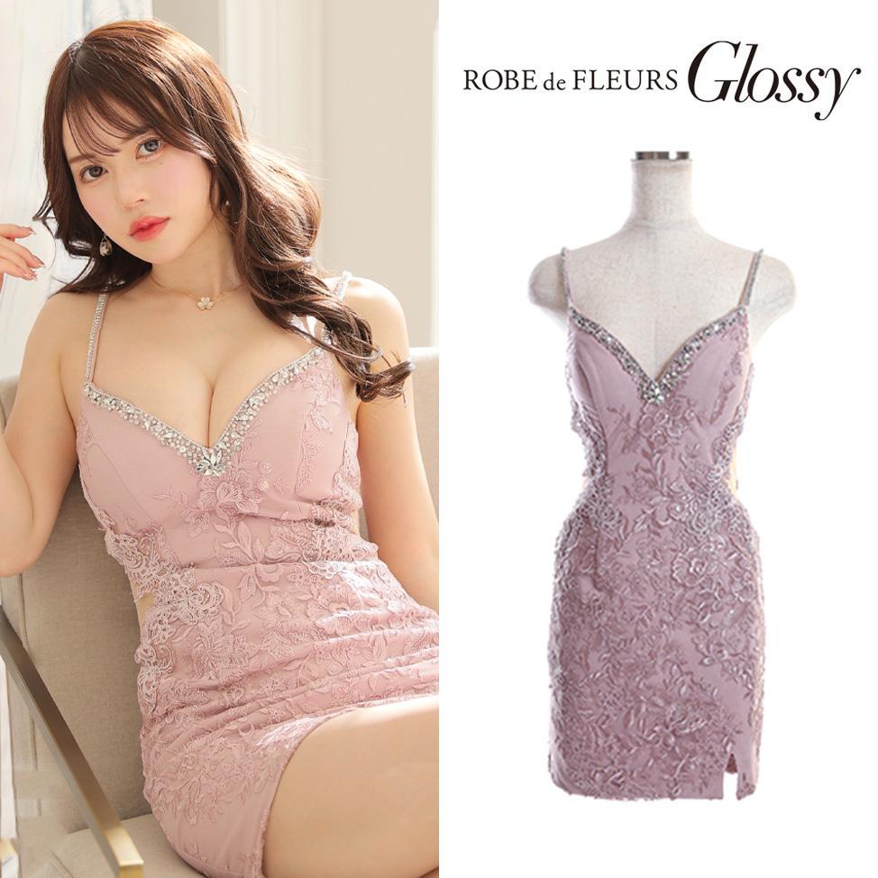 ROBE de FLEURS ローブドフルール ビジューストラップ タイトドレス