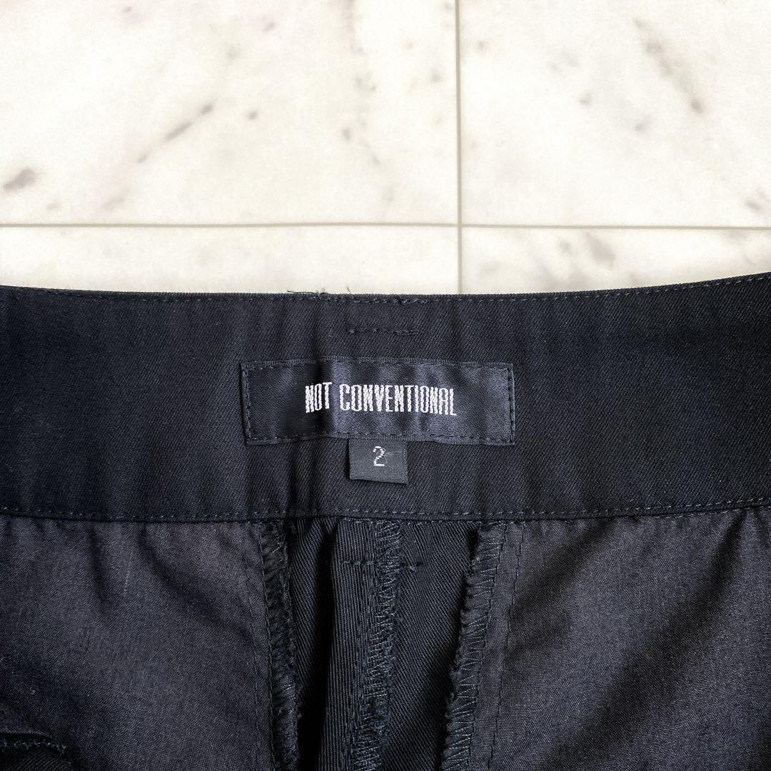 美品✨NOT CONVENTIONAL 裾スリットワイドパンツ　ブラック