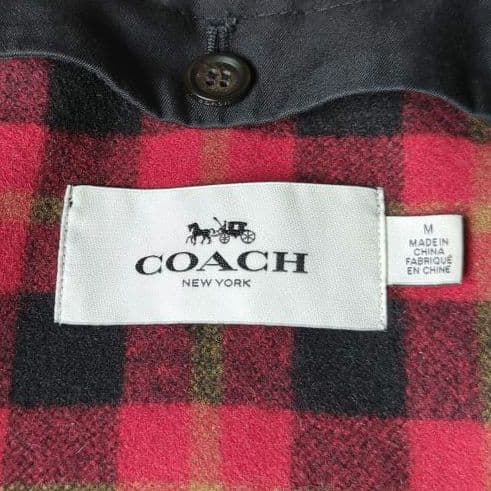 COACH コーチ トレンチコート  コットン ライナー M ブラック チェック