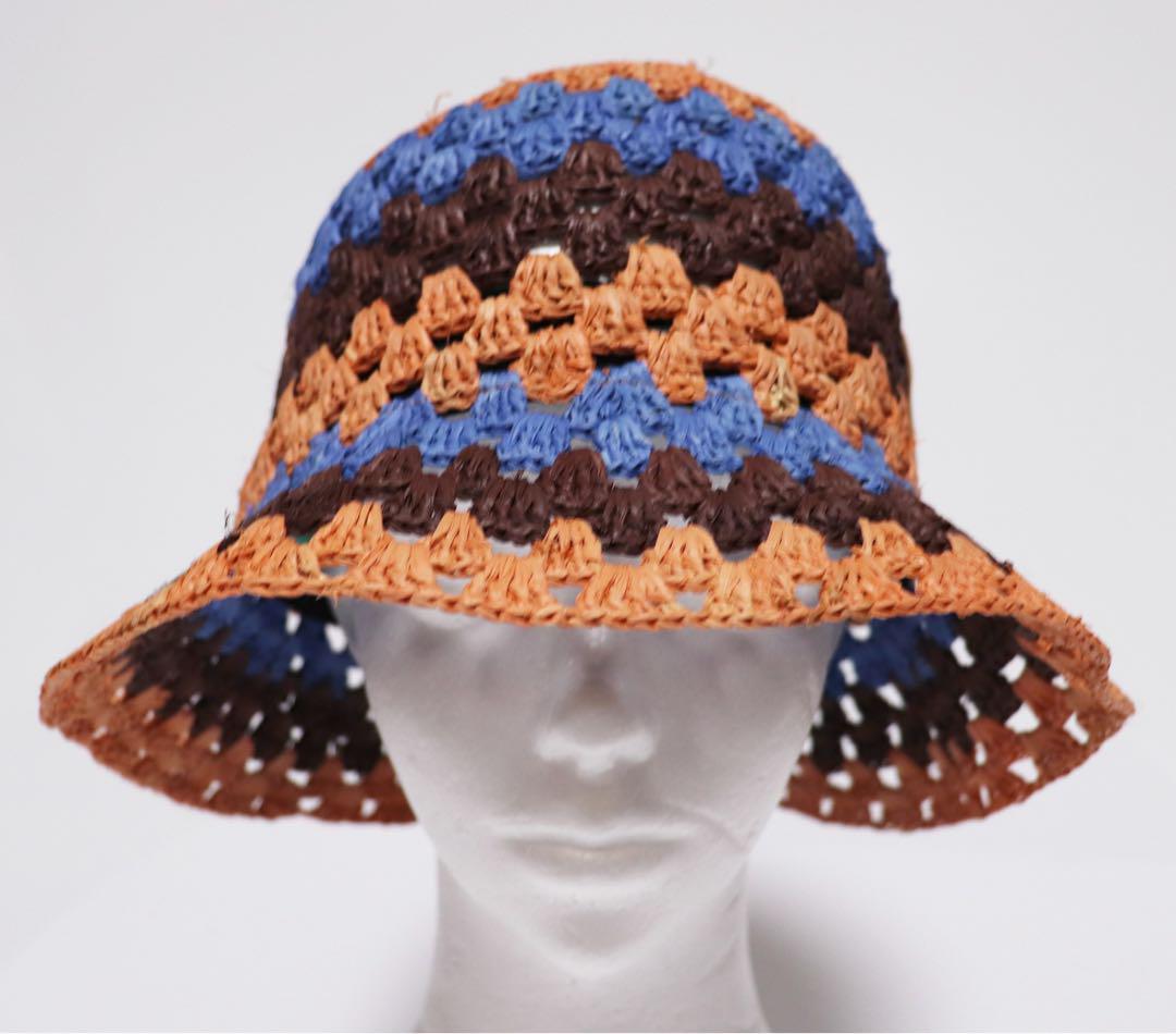 【新品未使用】VivienneWestwood  クロッシェ　ラフィアハット ヴィヴィアンウエストウッド》新品 ラフィアハット S～M(55.5