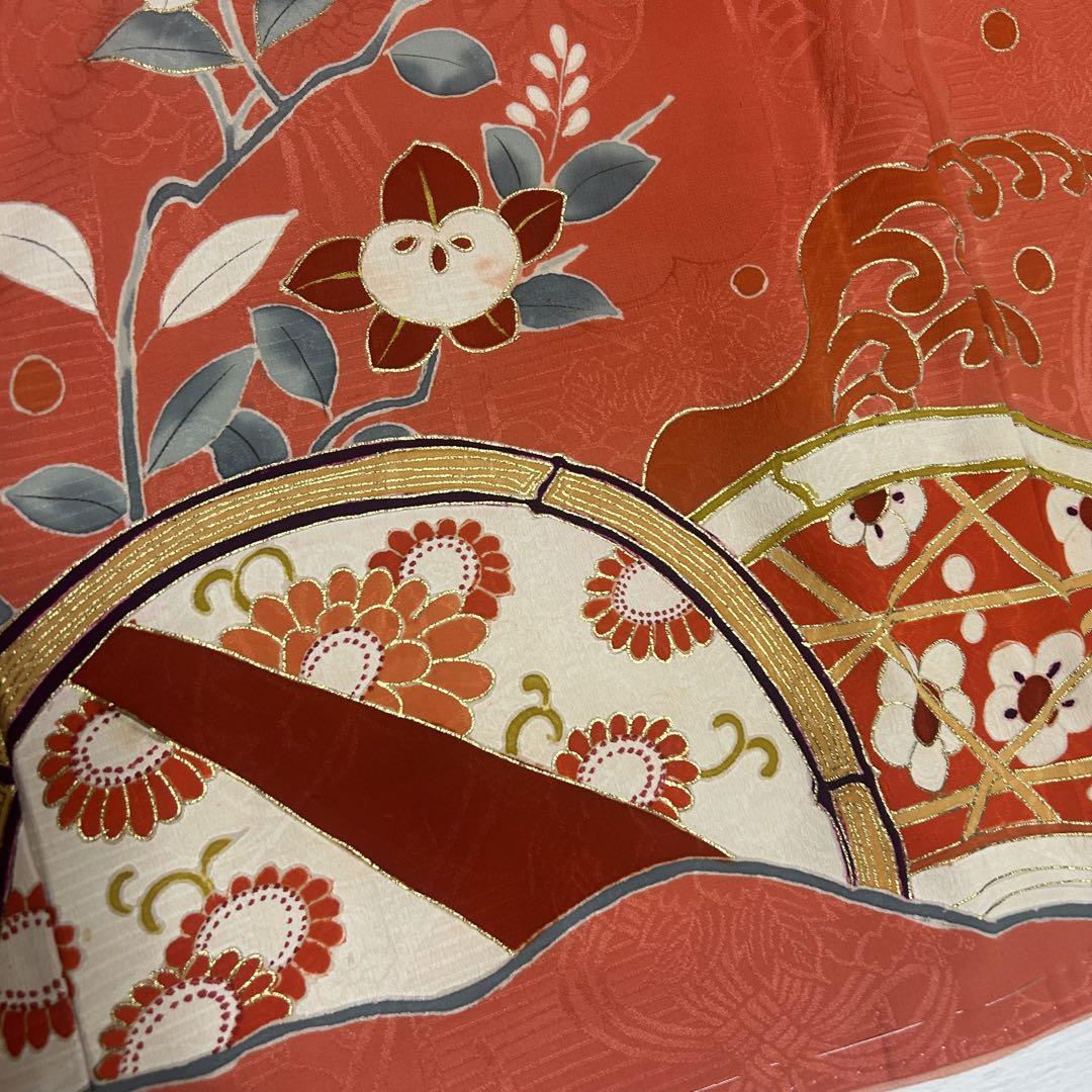 新古品 リサイクル着物 アンティーク着物 訪問着 花柄 菊 葵 梅