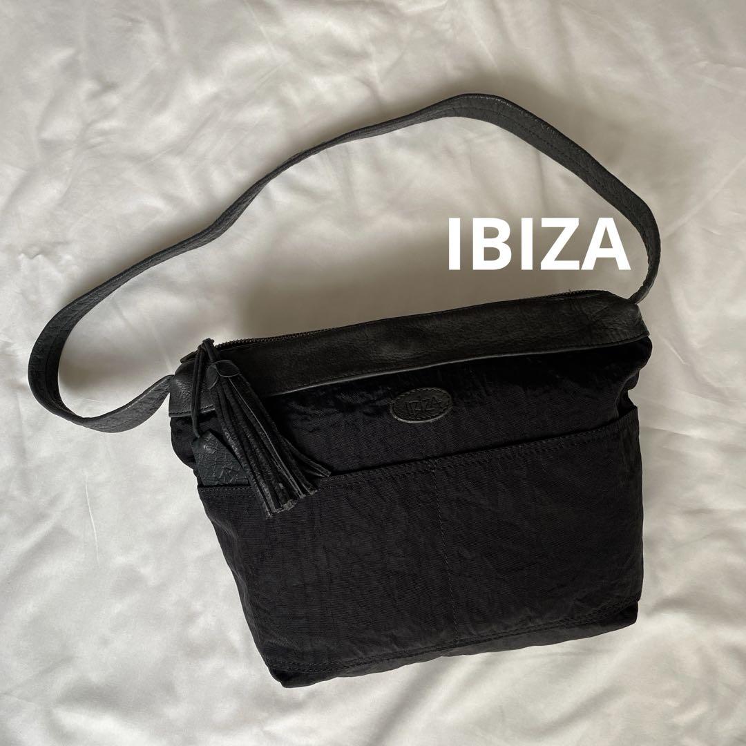 美品 IBIZA イビザ ショルダーバッグ ナイロン×レザー 黒 - メルカリ
