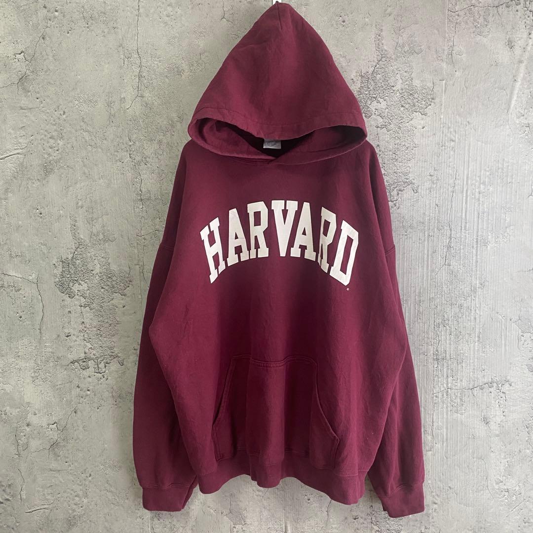 00’s ギルダン 古着 ハーバード カレッジロゴ パーカー スウェット XL