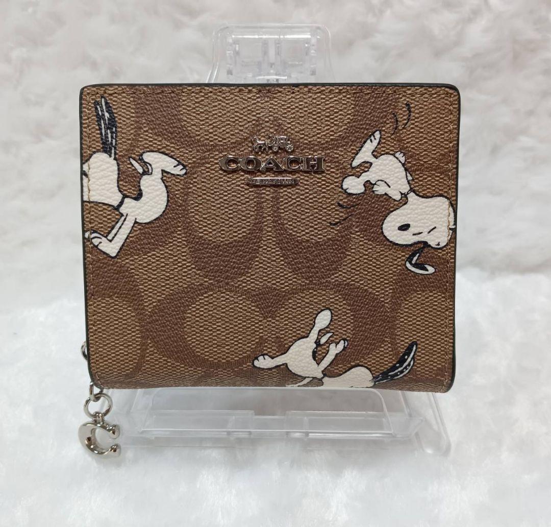 COACH(コーチ) / ×PEANUTS/スヌーピー/2つ折り財布/PVC/BEG