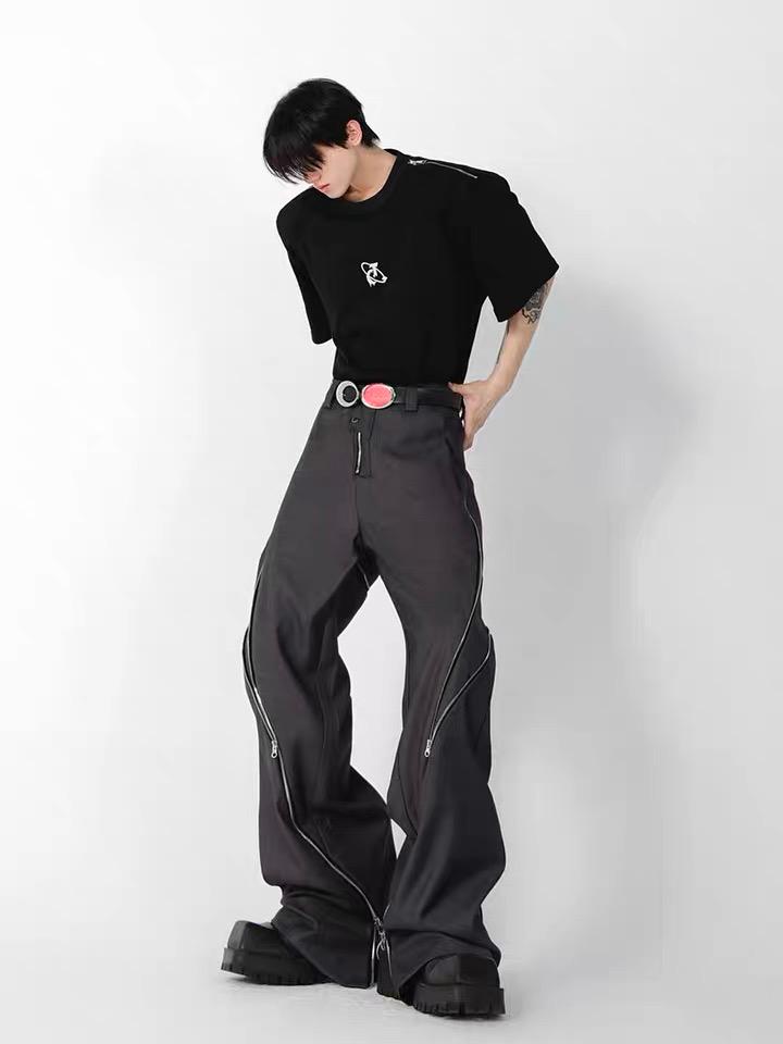 Argue Culture ワイドパンツ ジップ スラックス 人気 男女兼用