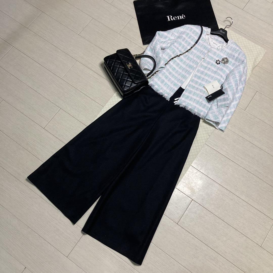 美品¥46,200♡2024年Rene 松本まりか着用パンツ(黒)