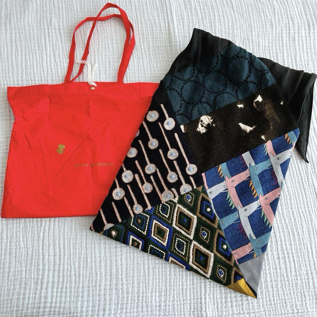 ミナペルホネン ピースバッグ あずま袋 パッチワーク knot bag