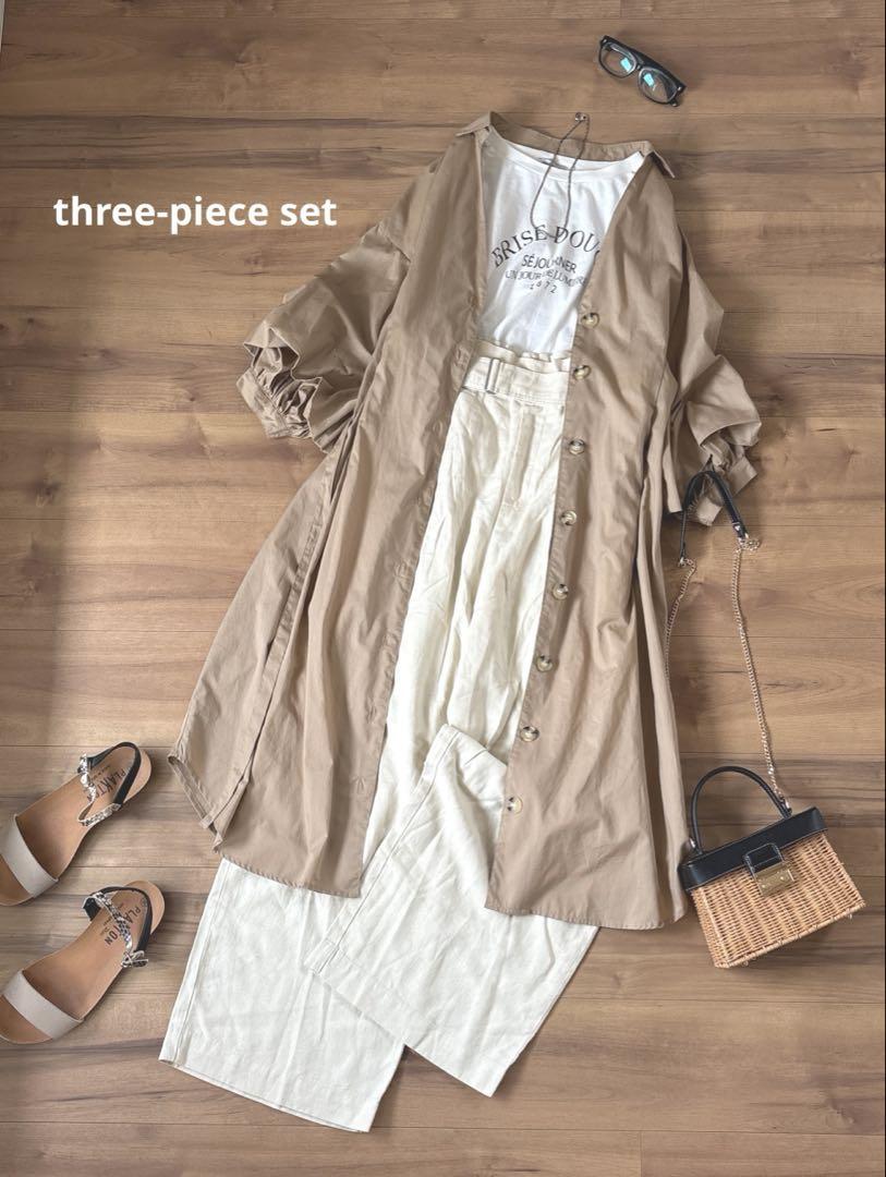 3点セット　まとめ売り レディース服　コーデ売り リネンパンツ　ワンピース