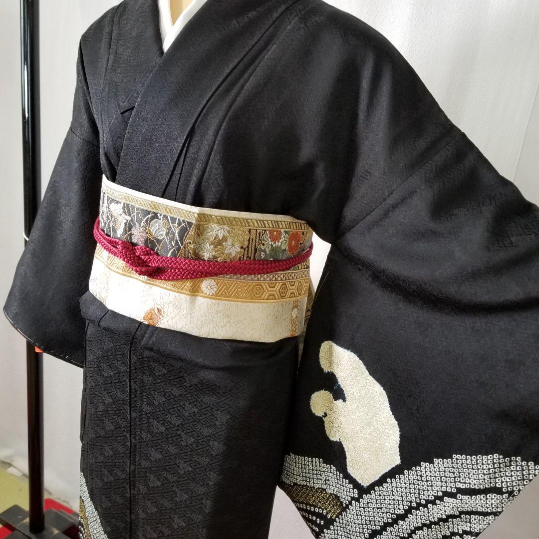 Ht138 躾付き未使用 附け下げ 着物 絞り 刺繍 本友禅加工一つ紋 - メルカリ