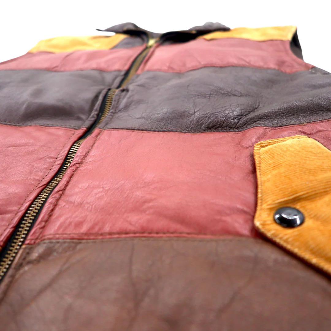 PELLE STUDIO 90年代 レザー ダウンベスト 中綿 L ブラウン