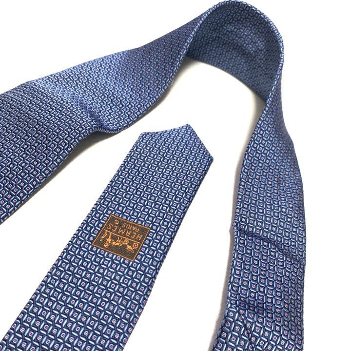 最適な価格 即日対応可 HERMES 総柄 ネクタイ ブルー 2QNsg-m27607756722 セールお得