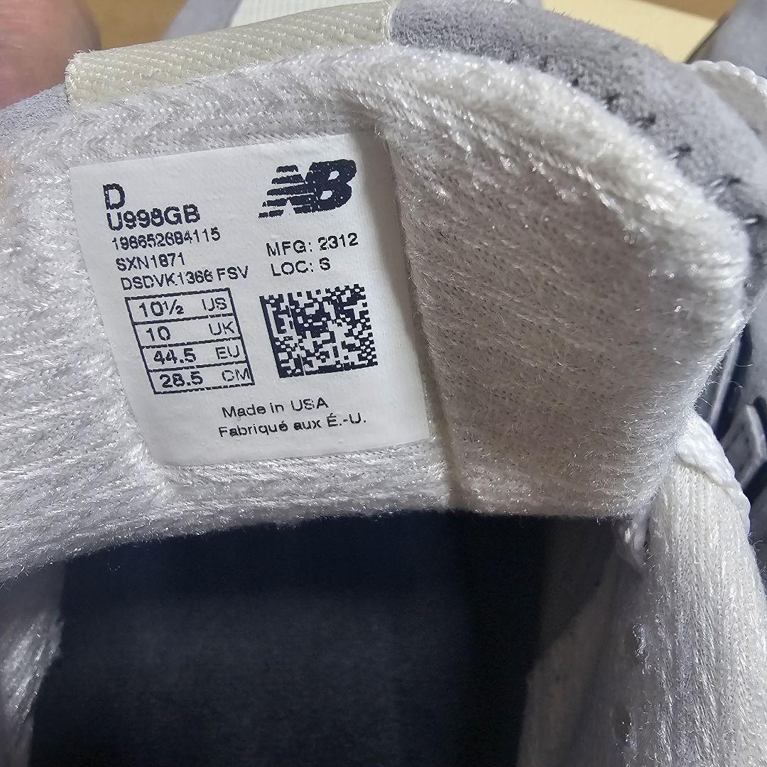 【美品】NEW BALANCE U998GB MADE IN US 28.5cm