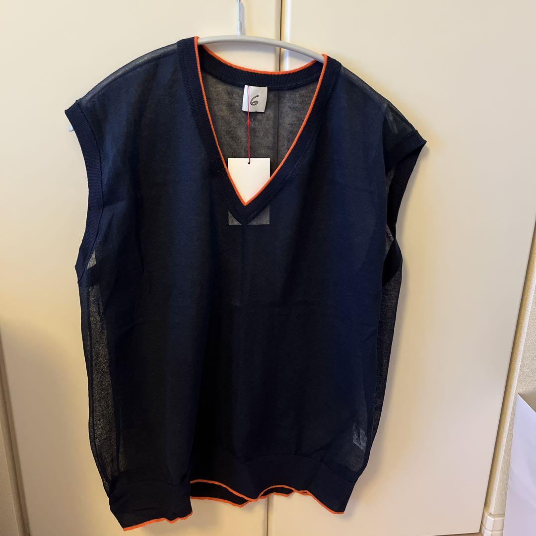 6（ロク）の「＜6(ROKU)＞STRIPE KNIT VEST/ベスト（ベスト