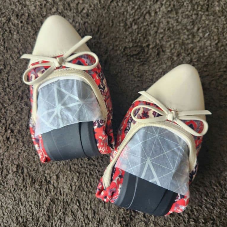 40(25cm)♡リボン【バタフライツイスト】スリッパ 折り畳みフラットシューズ 40(25cm)♡リボン【バタフライツイスト】スリッパ 折り畳みフラットシューズ