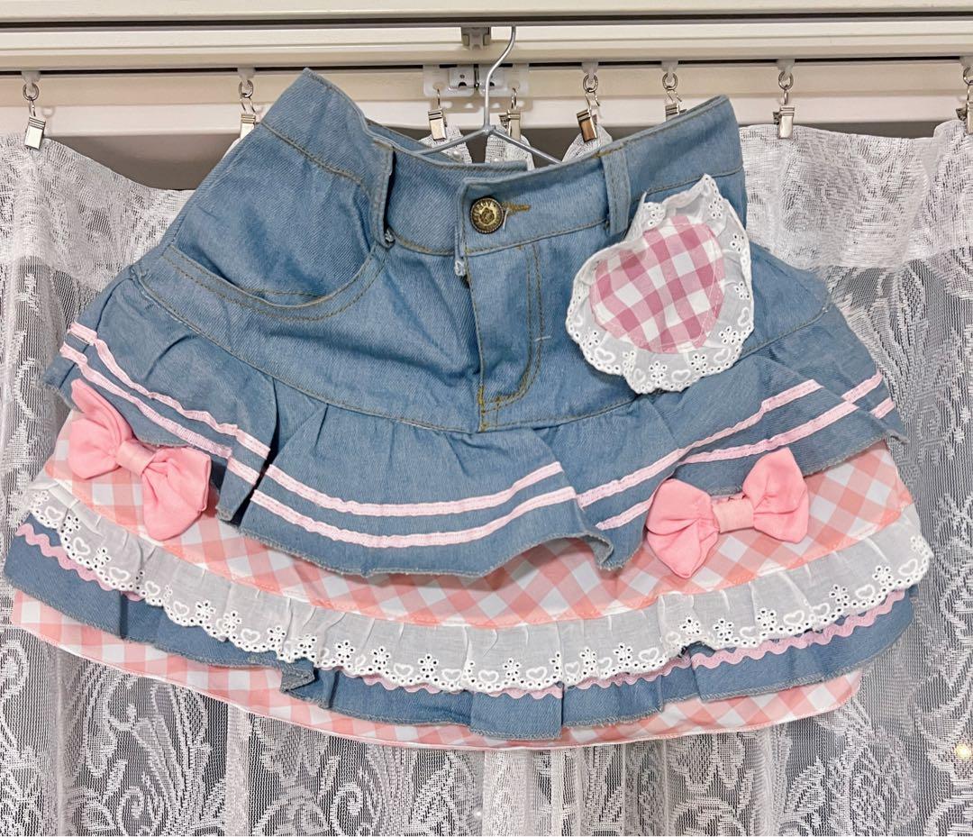 フリルデニムミニスカート♡ 姫ギャル、y2k まとめ割はじめる 2189円