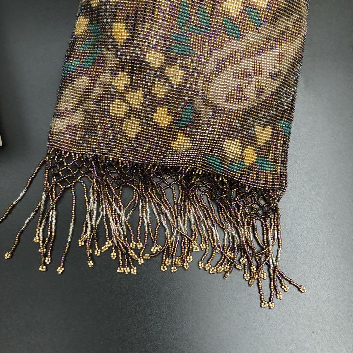 完成品 サコ タカコ 佐古 孝子 創作ビーズ 織り ハンドバッグ