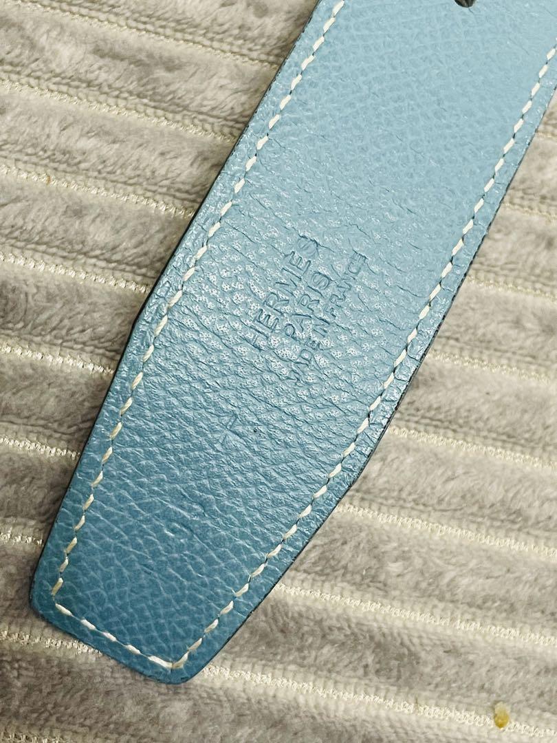 【中古】エルメスベルト ブルー/ホワイト